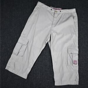 Y2K vintage Volcom light khaki skater low rise cargo capri pants Junior's size 5